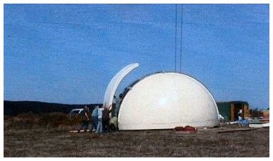 Dome on site ready for lifting